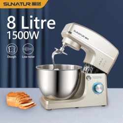 Batedeira planetária SUNATUR 8L: Mistura potente, amassamento e fermentação de massas
